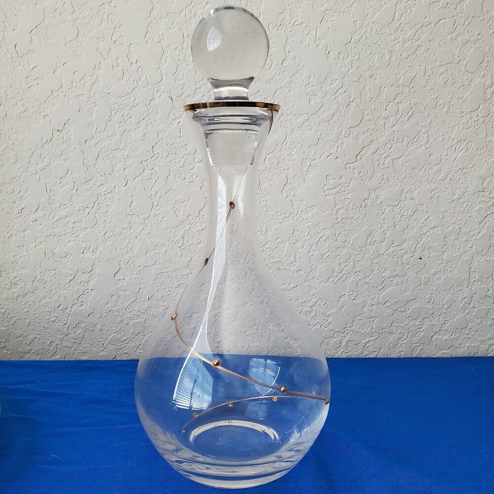 VTG Gold Dot Swirl Glass Decanter 2004